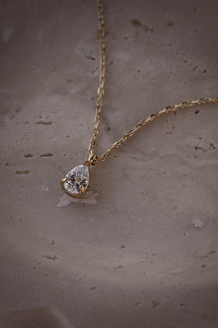 Pear Solitaire Necklace