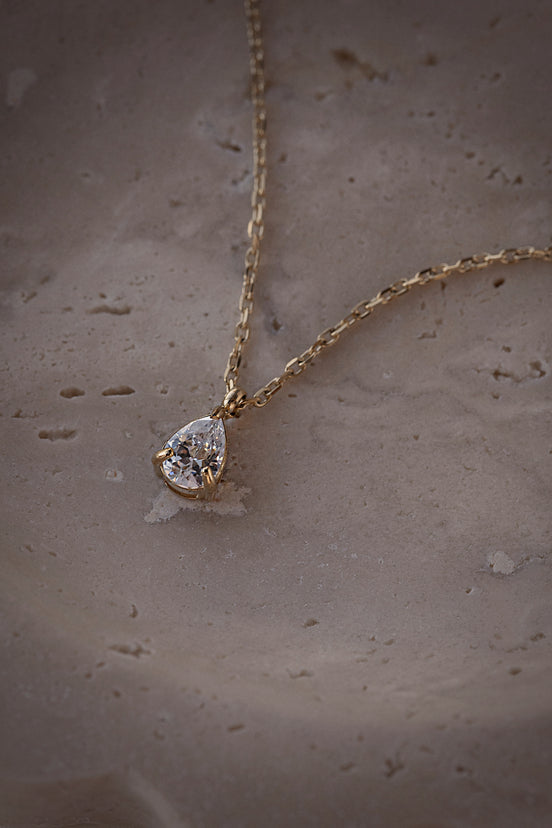 Pear Solitaire Necklace