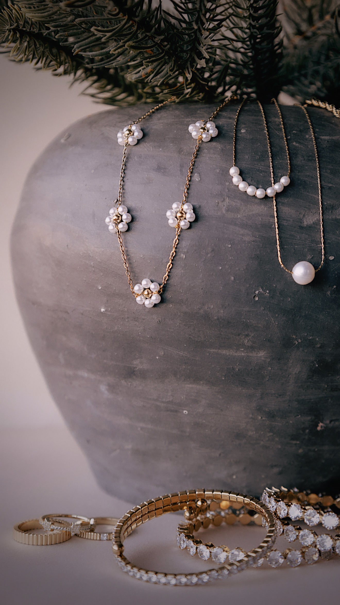 Pearl Row Necklace