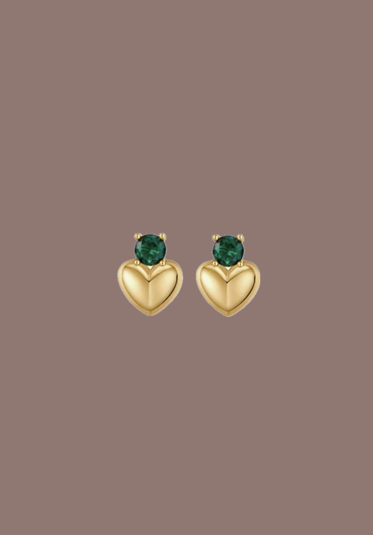 Emerald Heart Studs