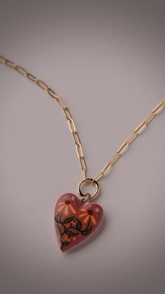 Wildflower Heart Necklace