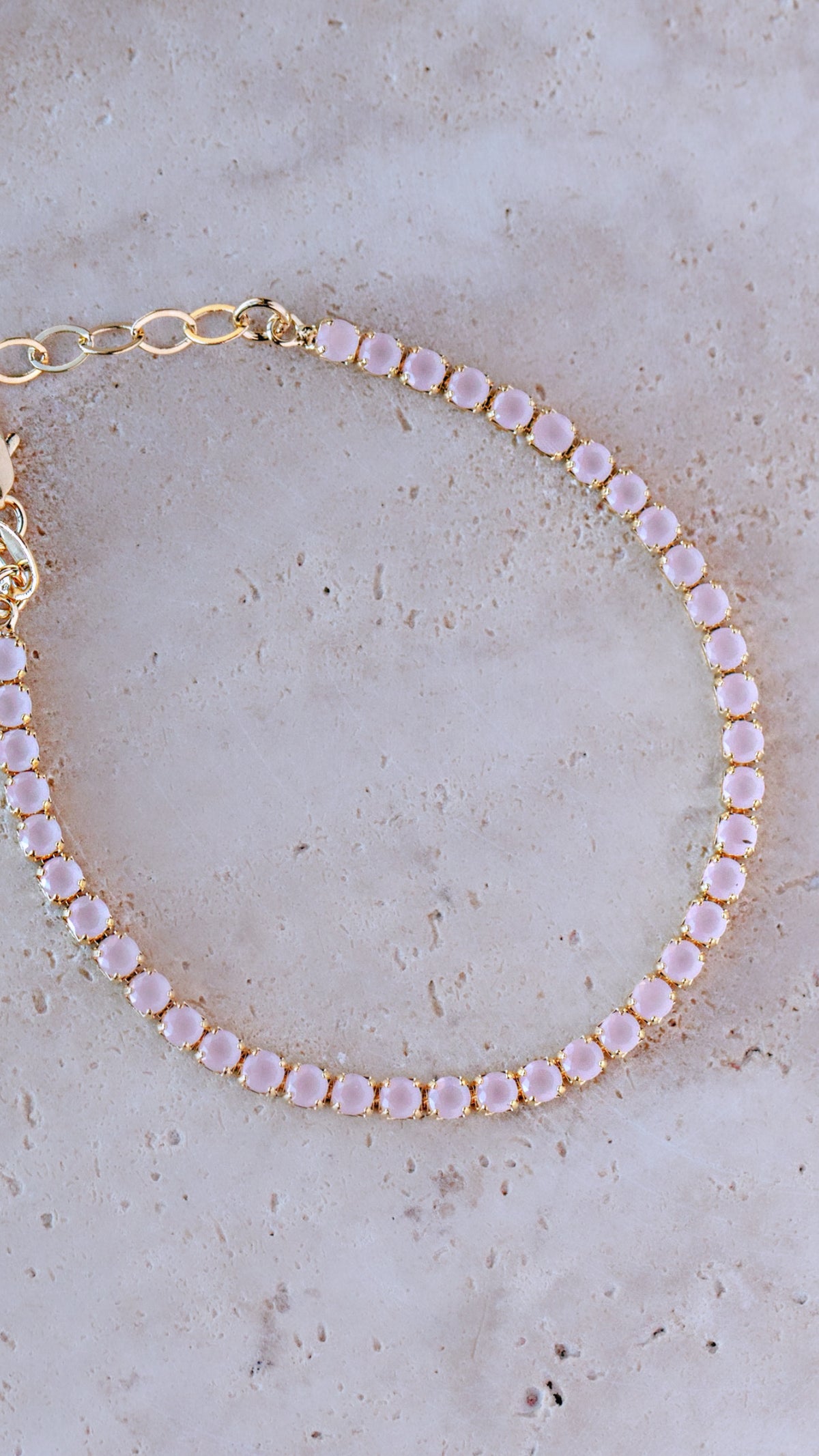 Milky Pink CZ Tennis Bracelet