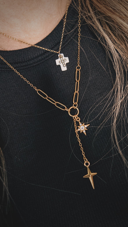 Double Cross Necklace
