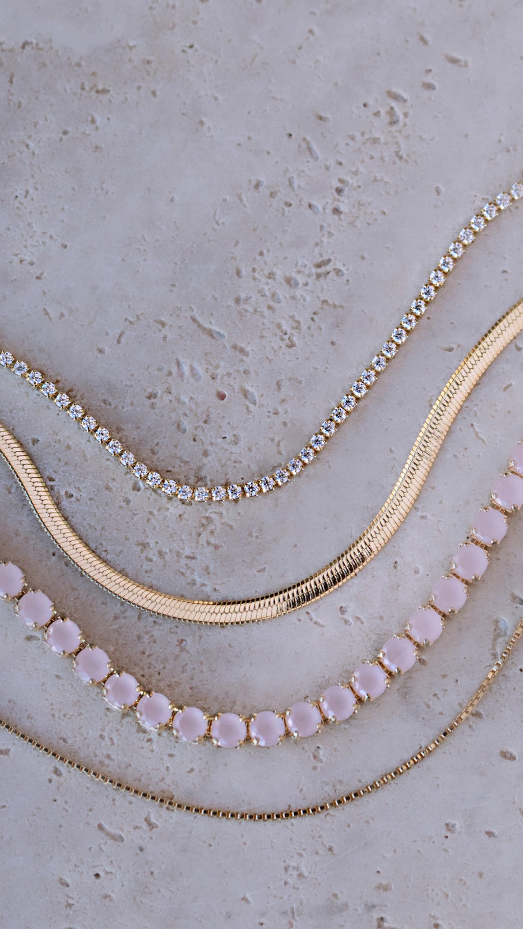 Milky Pink Tennis Necklace