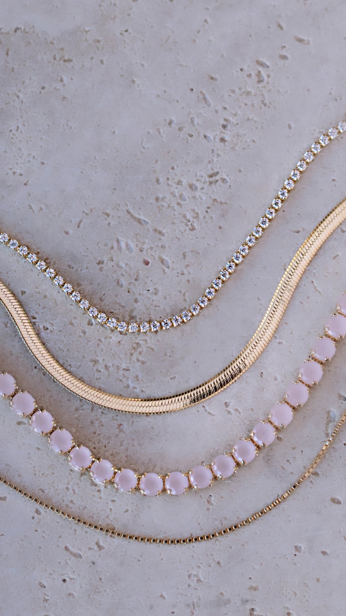 Milky Pink Tennis Necklace