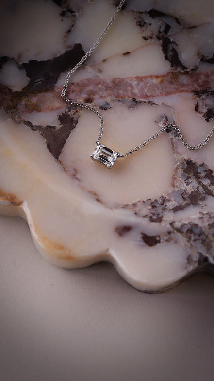 Emerald Cut Diamond Necklace