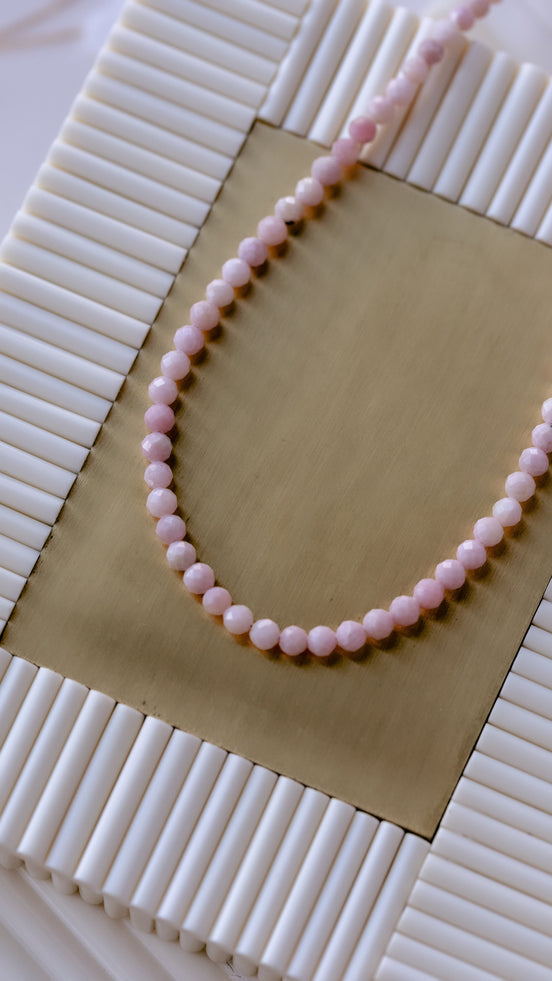 Pink Opal Beaded Necklace