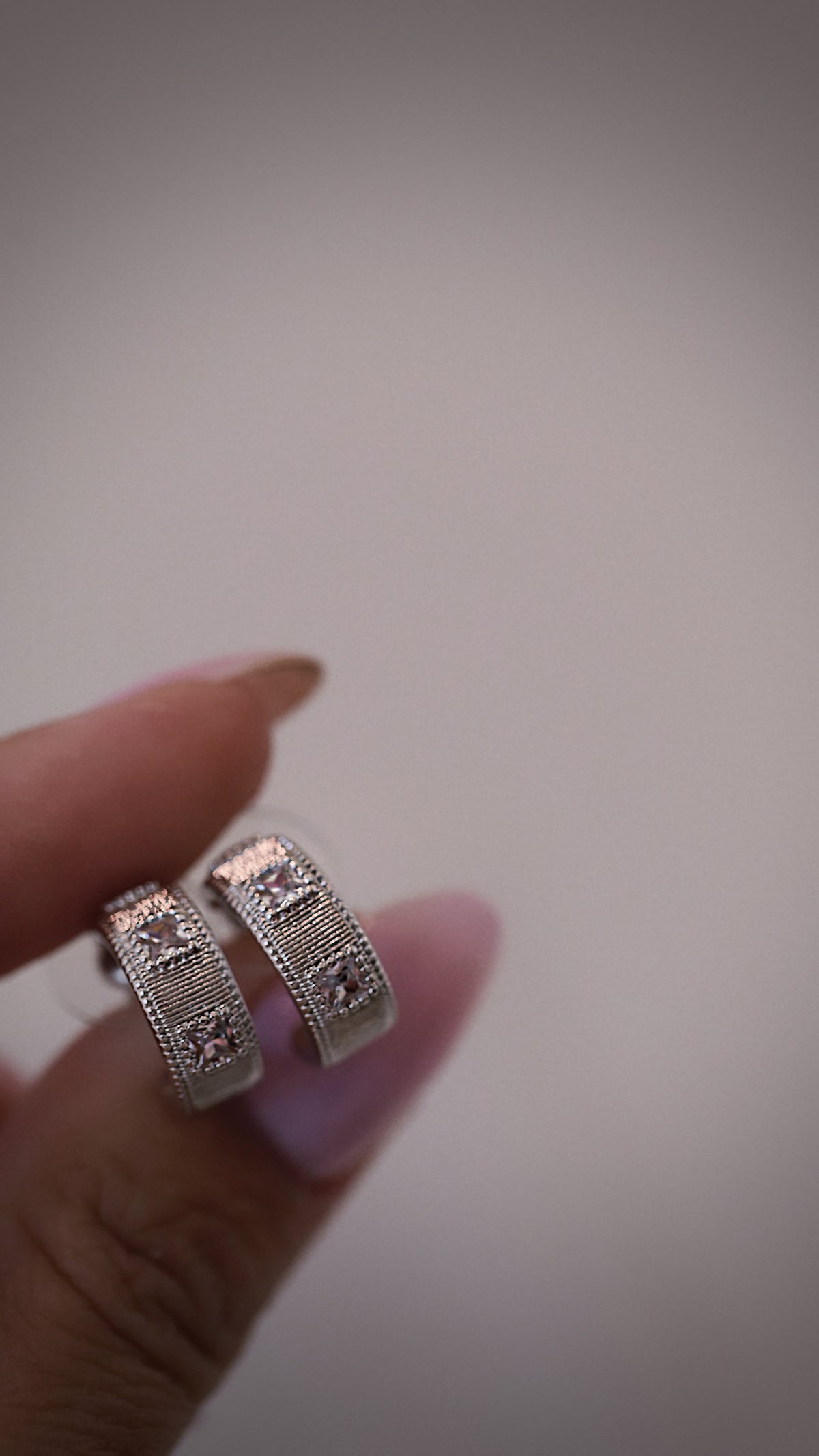 Fluted CZ Hoops