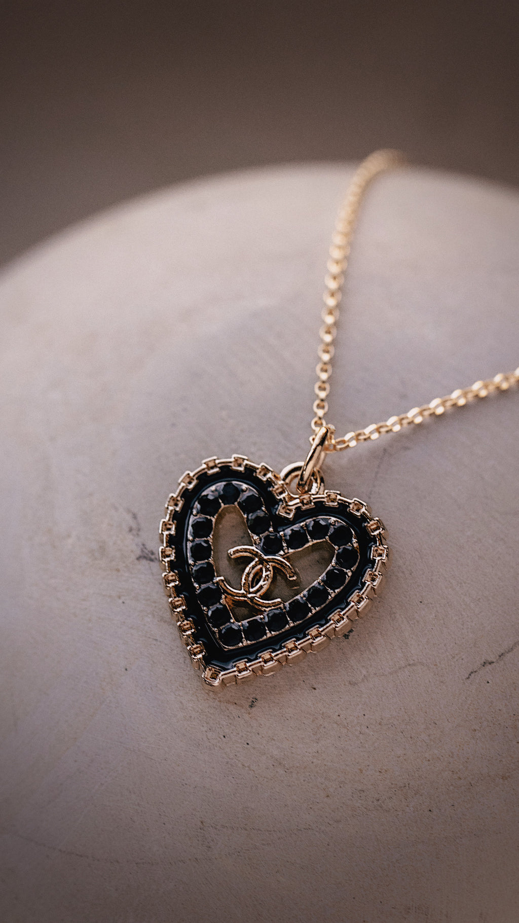Black Crystal Coco Necklace