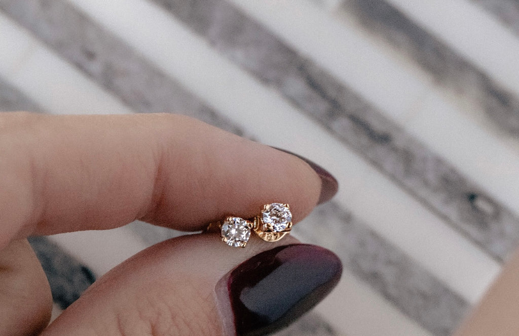 Dainty CZ Stud Earrings