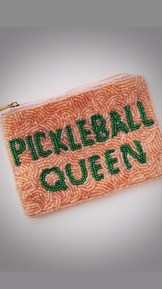 Pickleball Queen Beaded Pouch