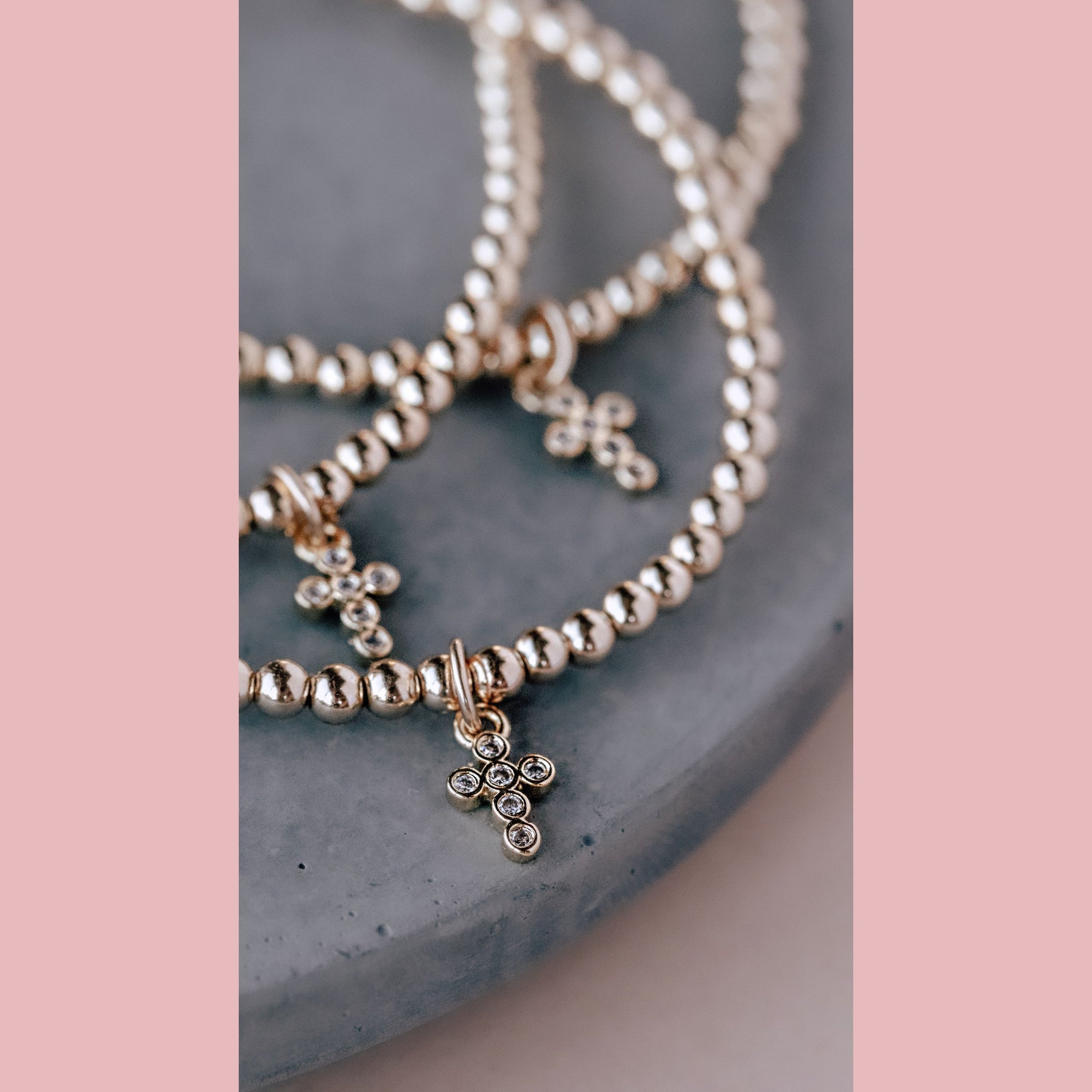 Bezel Cross Bracelet