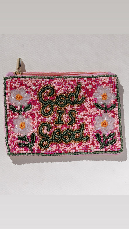 God is Good Beaded Pouch