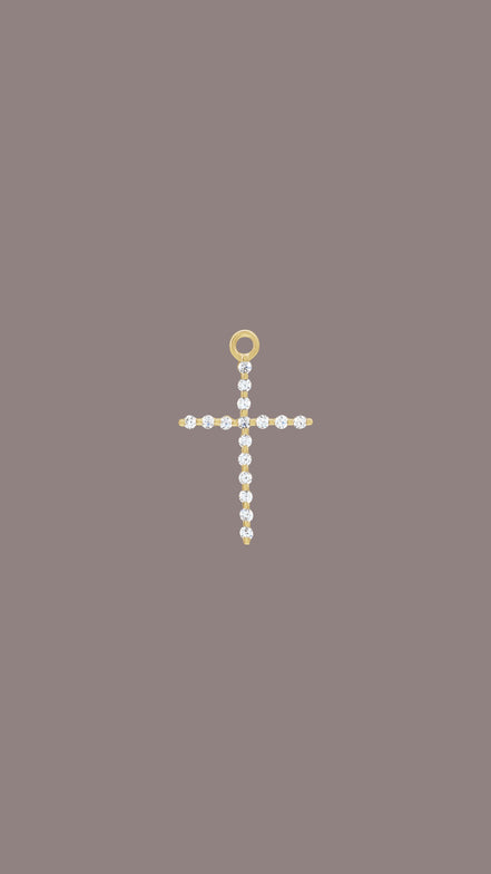 Solid Gold Diamond Cross Necklace - The Neon Cactus Studio