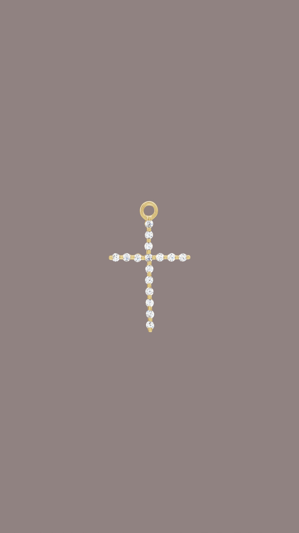 Solid Gold Diamond Cross Necklace