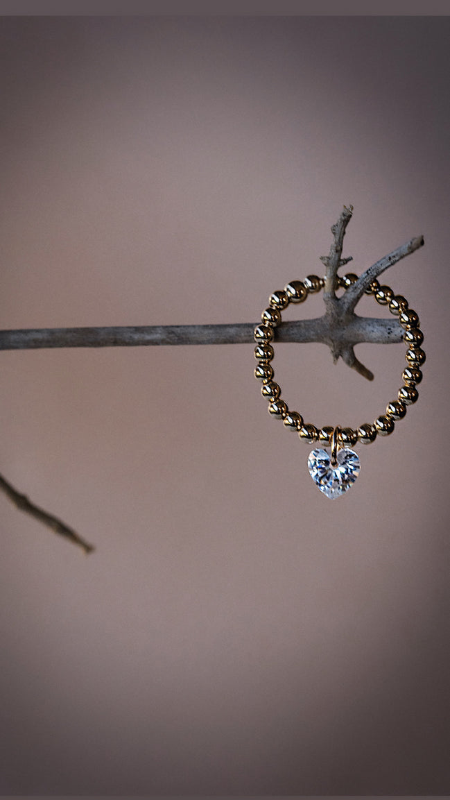 Beaded Heart Ring - The Neon Cactus Studio