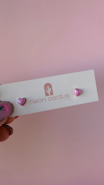 Enamel Heart Studs