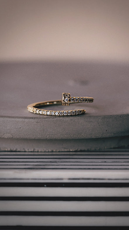 CZ Nail Ring - The Neon Cactus Studio