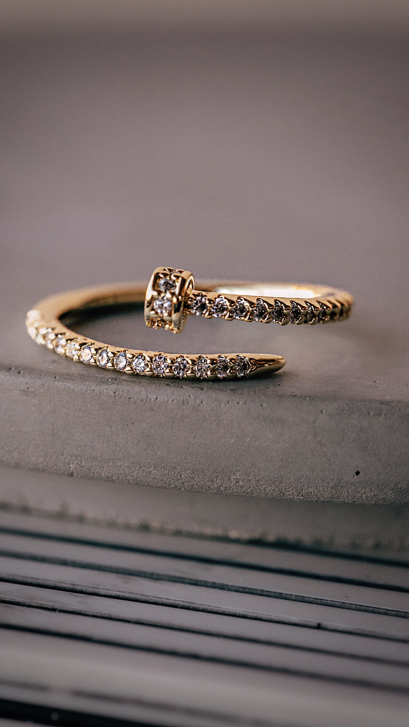 CZ Nail Ring - The Neon Cactus Studio