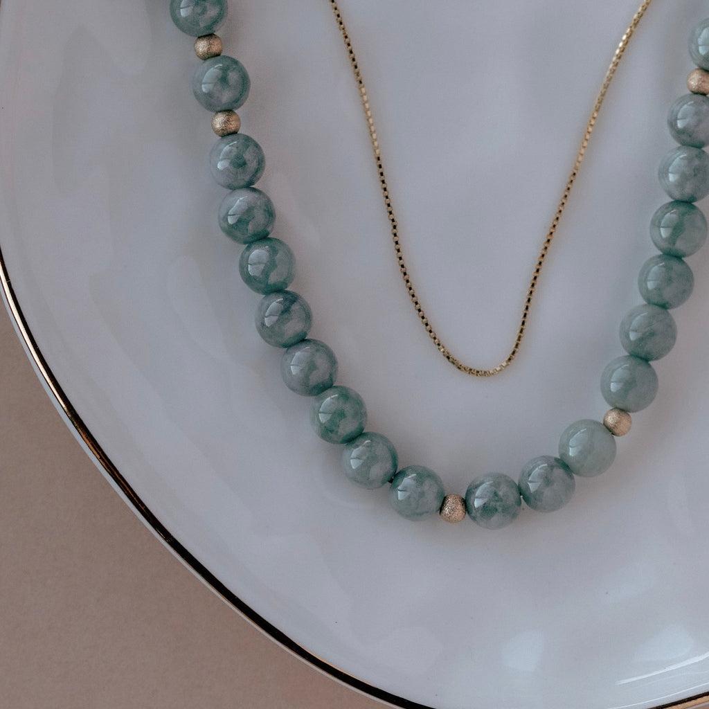 Beaded Burma Jade Necklace