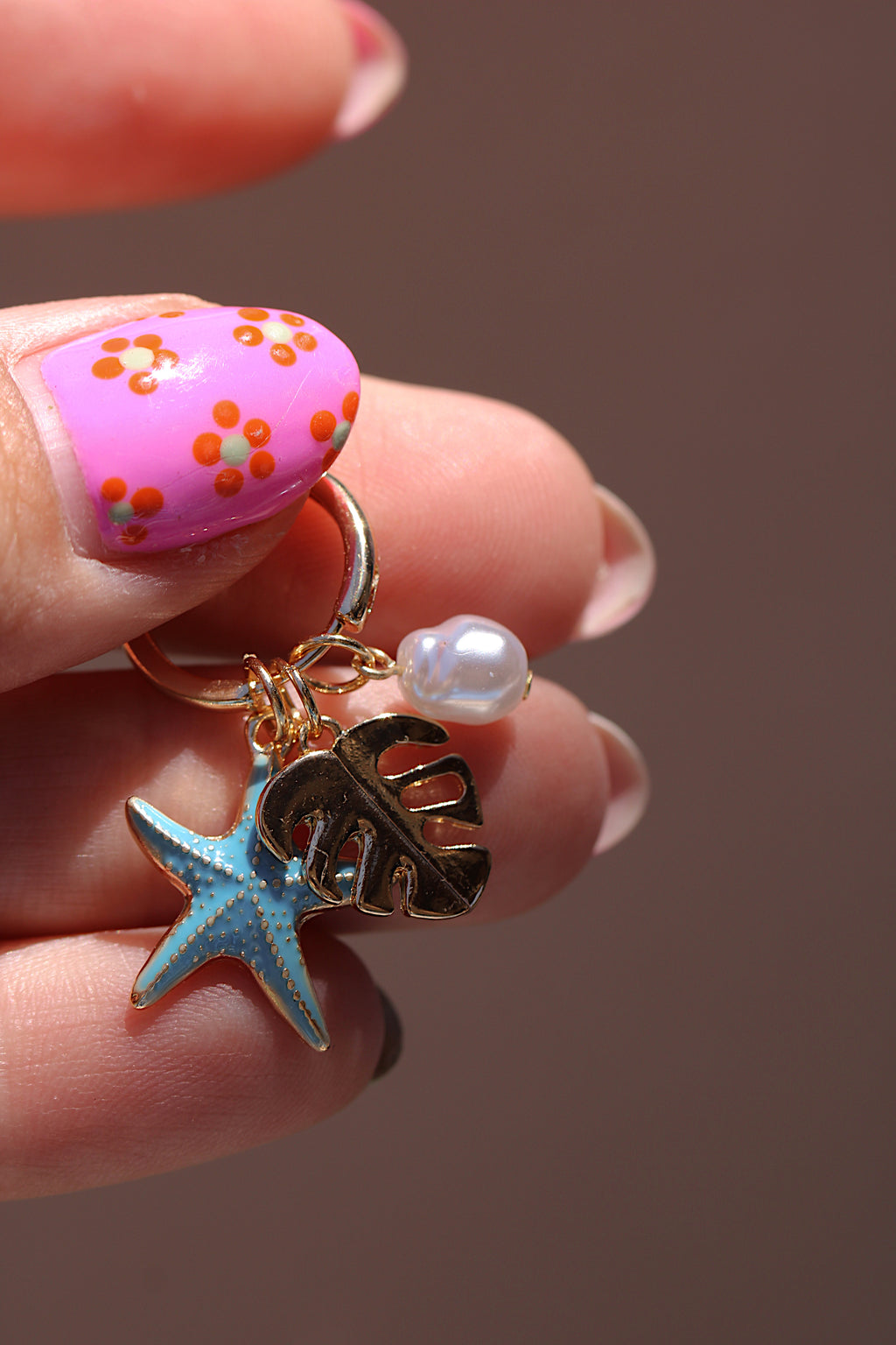Blue Starfish Charm Earrings