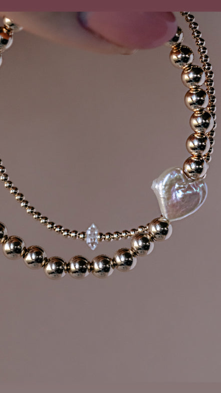 Freshwater Pearl Heart Bracelet