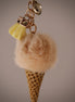 Fuzzy Ice Cream Cone Keychain