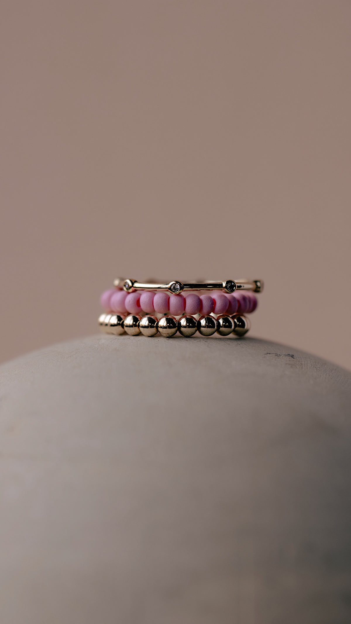 Matte Beaded Seed Ring