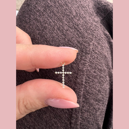 Solid Gold Diamond Cross Necklace - The Neon Cactus Studio