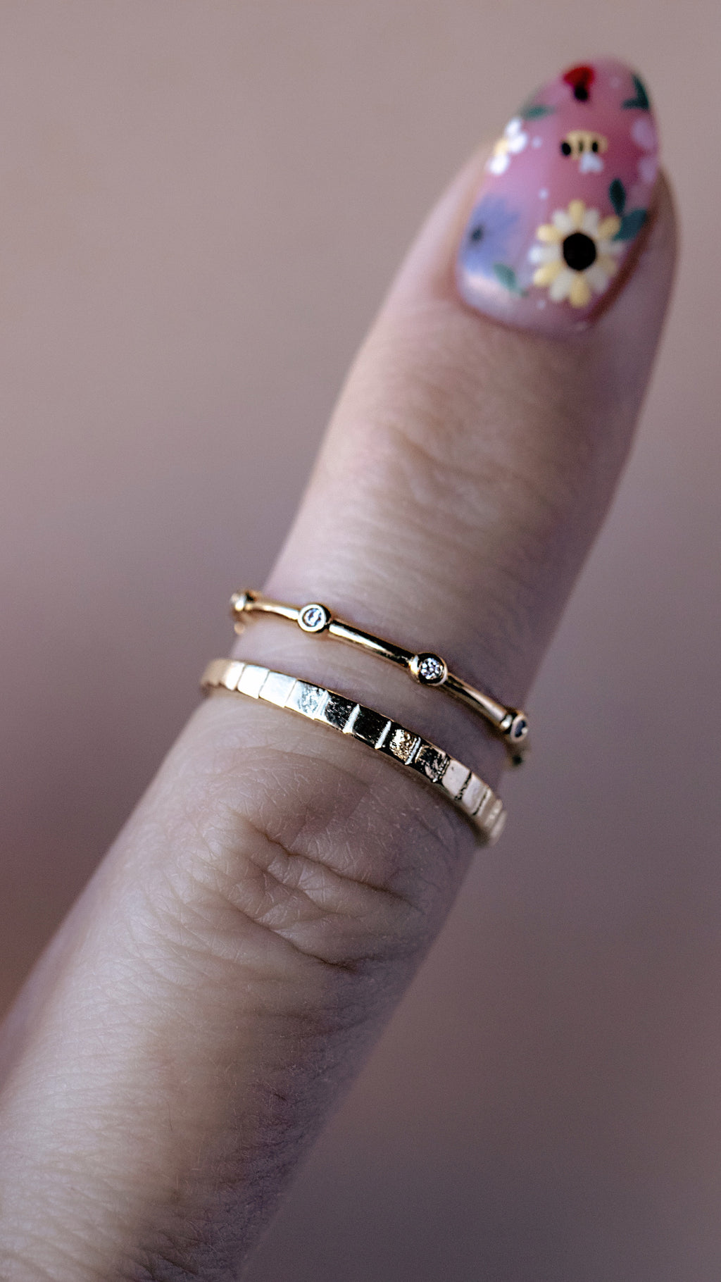 CZ Bezel Dot Ring