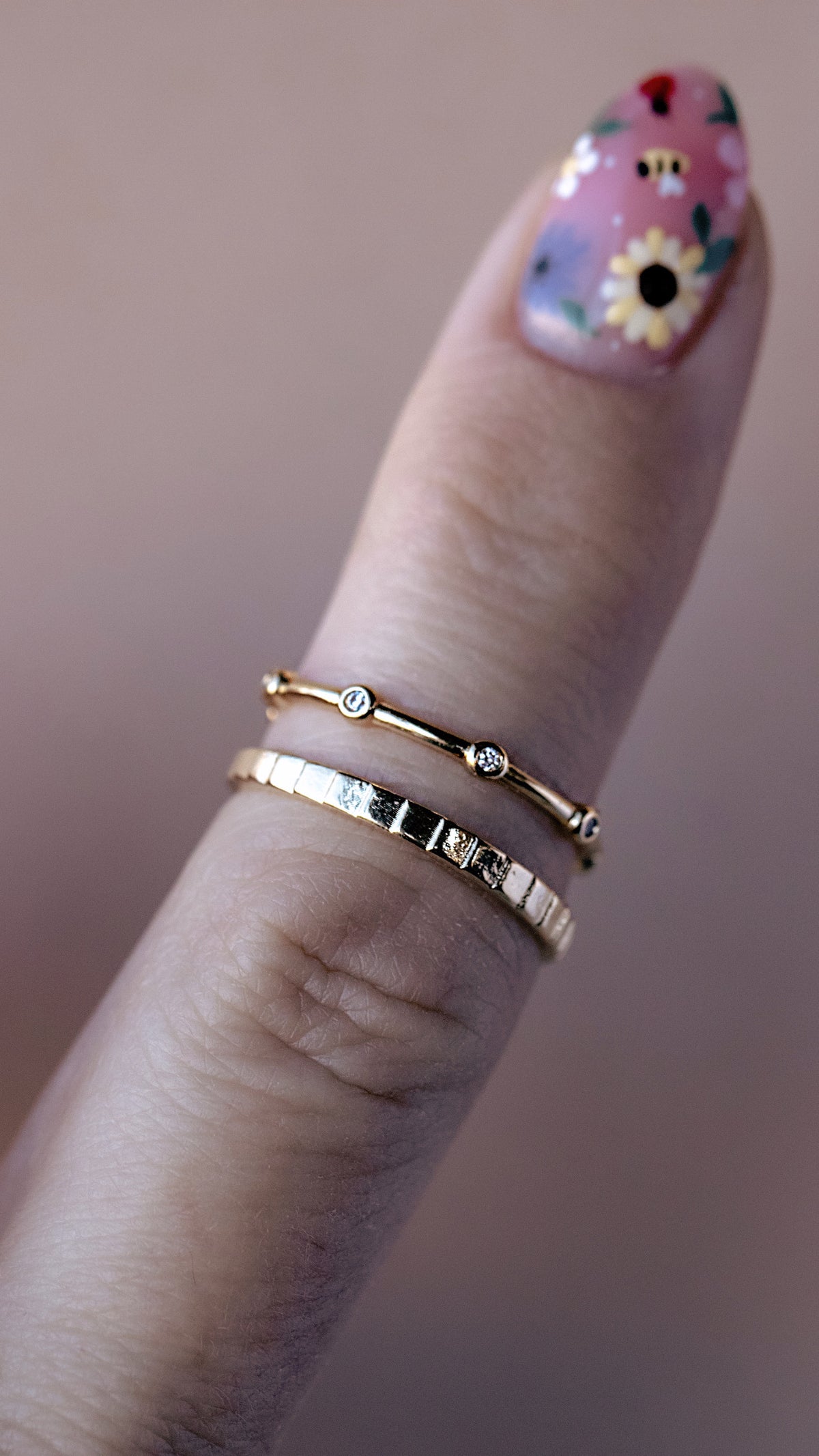 CZ Bezel Dot Ring