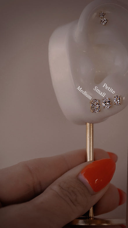 Oval CZ Studs
