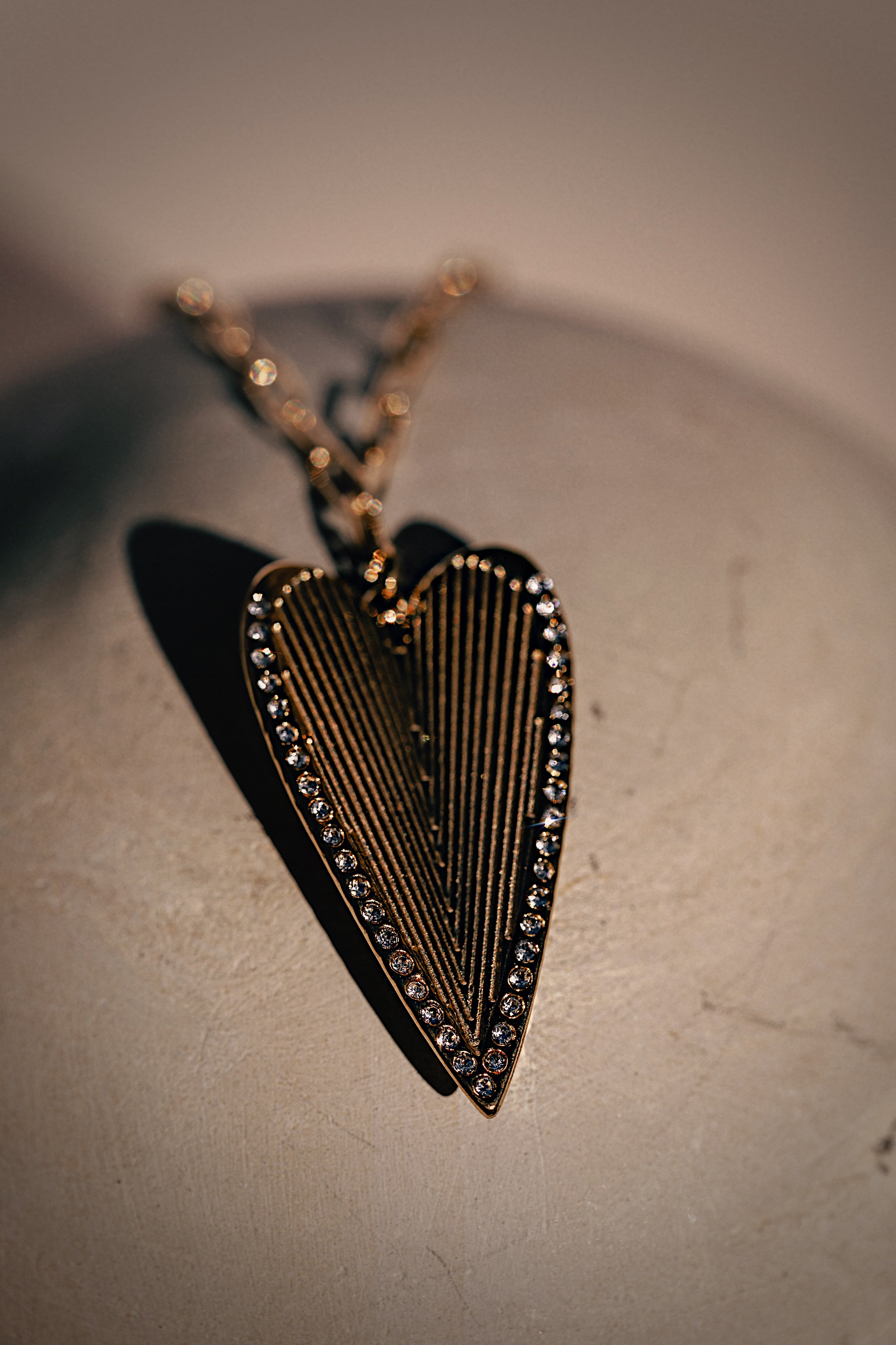 Fluted Heart Necklace