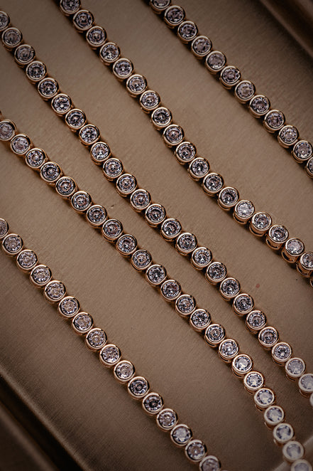 CZ Round Bezel Tennis Bracelet