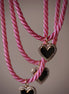 Pink Cord Heart Necklace