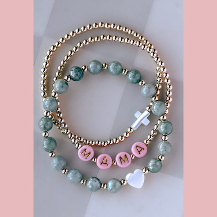 Mother of Pearl Sideway Cross Bracelet