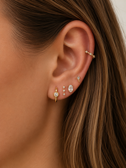 Mini Bezel CZ Hoops