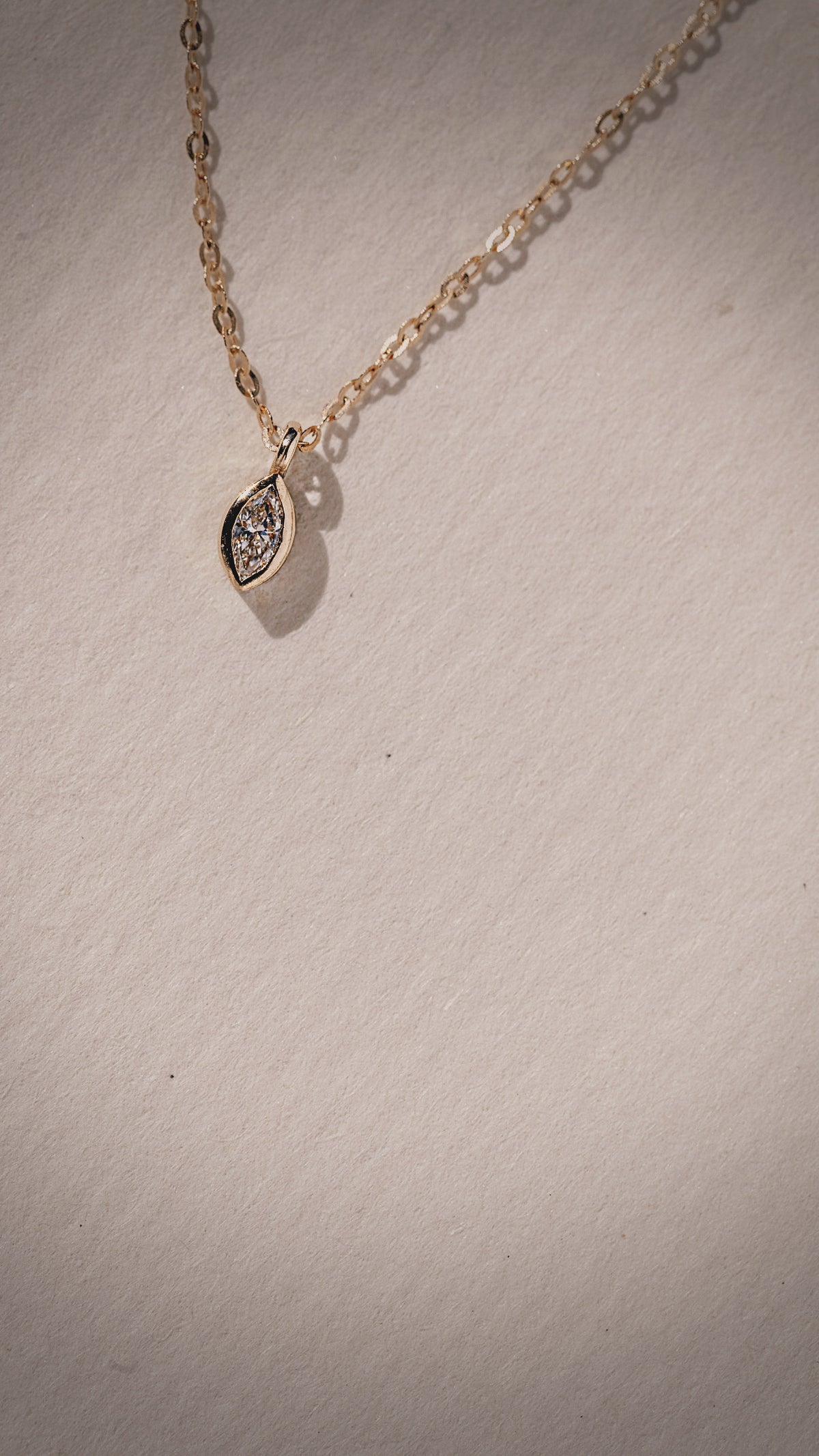 Itty Bitty Marquise Lab Diamond Gold Necklace