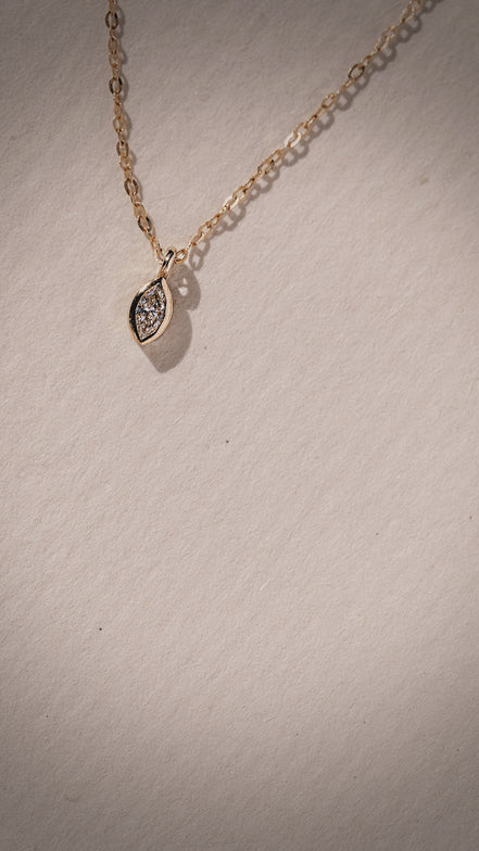 Itty Bitty Marquise Lab Diamond Gold Necklace