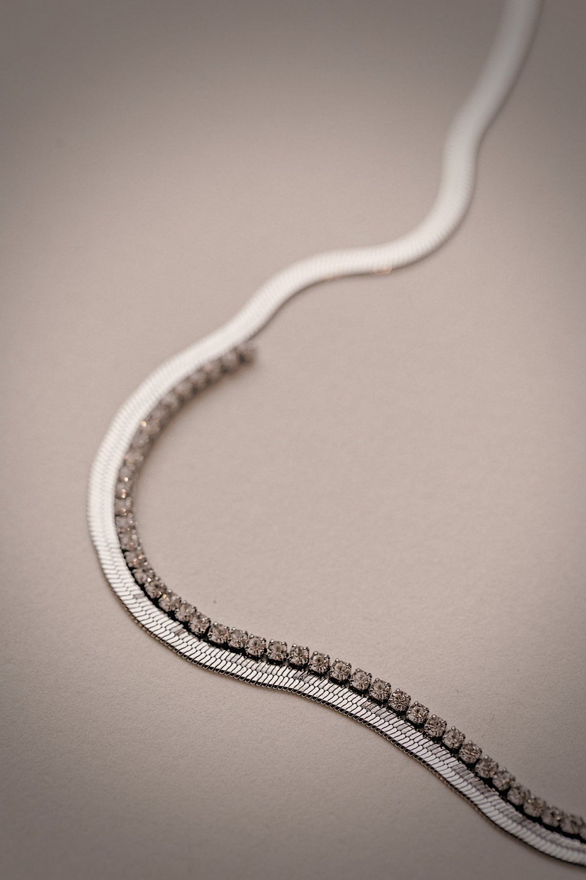 Herringbone CZ Necklace