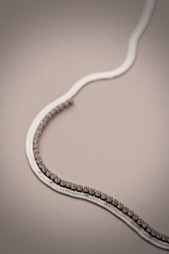 Herringbone CZ Necklace
