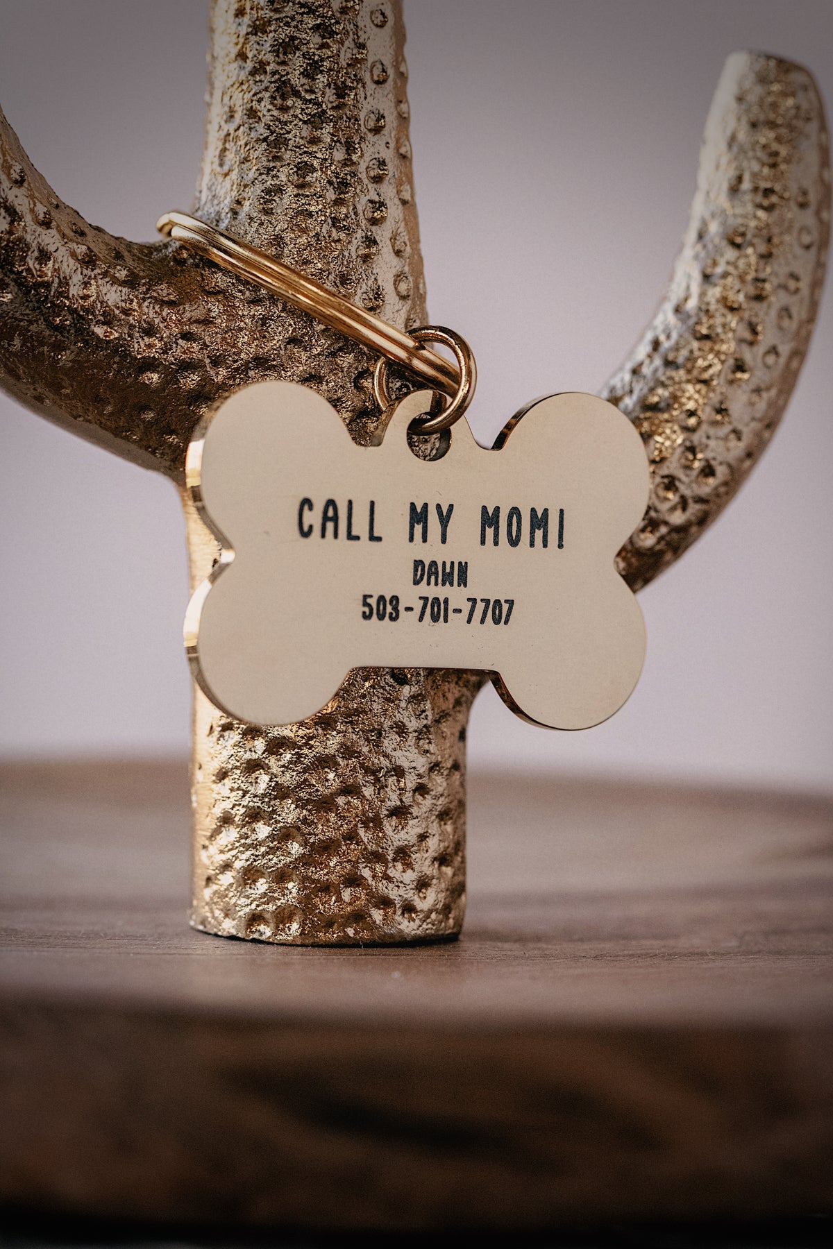 Rhinestone Bone Dog Tag