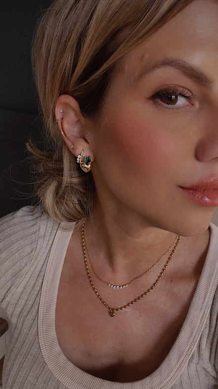 Emerald Heart Studs