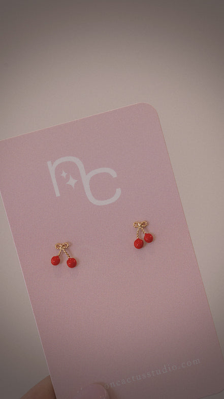 Tiny Cherry Studs