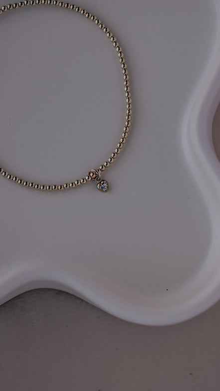 Itty Bitty CZ Heart Bracelet