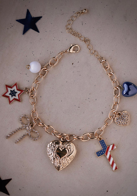 Bless The USA Charm Bracelet