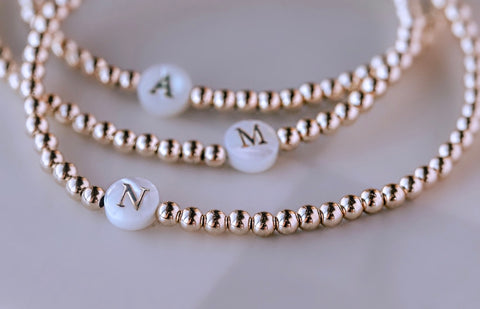 Mother Of Pearl Initial Bracelet