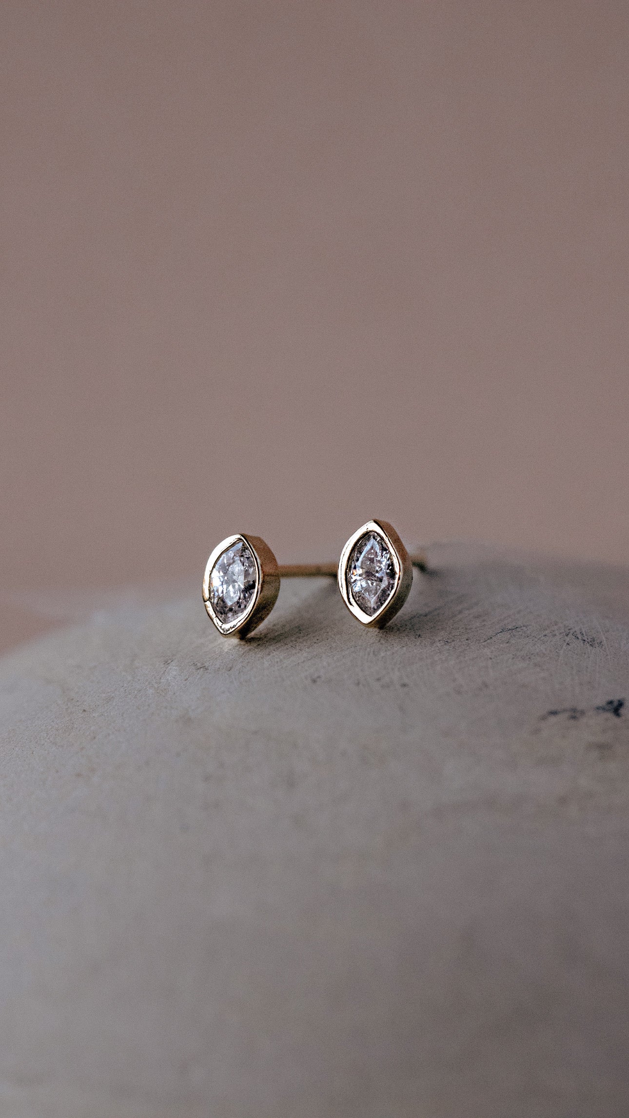 Marquise Bezel Stud Earring
