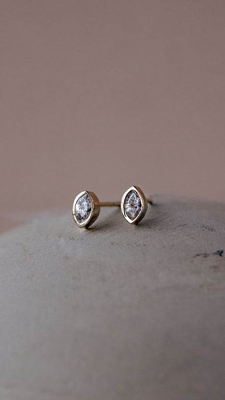 Marquise Bezel Stud Earring