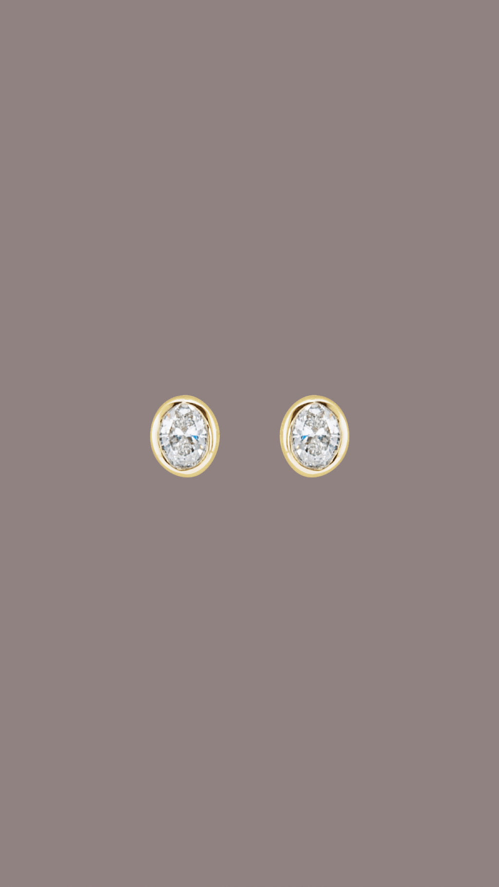 Lab Grown Diamond Oval Bezel Earring